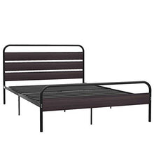 belupai Telaio letto con testiera e pedana in legno, telaio singolo in metallo con grande spazio per adulti, bambini e ragazzi, facile da montare (nero, 140 x 200 cm)