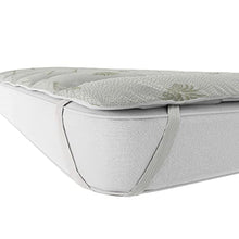 Elegant Topper Imbottito e Trapuntato Sottoposto al Trattamento Aloe Vera, Bianco, Una Piazza e Mezza, 120x195 cm
