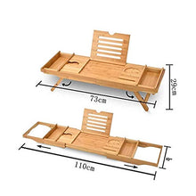 ZEH Scaffale per Vino Bamboo BackSub Back Multi Functional Bath Bamboo Impermeabile Sala da Bagno espandibile su Vasca con Vino e Titolare del Libro Deposito del Vino FACAI