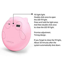 ADSE Specchio per Il Trucco Specchio per Il Trucco Portatile per Animali Domestici Carino Specchio per Trucco a LED di Bellezza con Luce di riempimento Mobile Mini Specchio per Trucco 1500mA