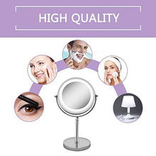 Specchio cosmetico Illuminato, Specchio cosmetico con ingrandimento 1X / 10X Specchio cosmetico Portatile Rotazione a 360 Gradi a Batteria