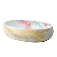 Yxx max -Lavabo Bacino di Ceramica Contatore, Ovale Art Bacino ad Alta capacità lavandino del Bagno Adatto a Guardaroba Alberghi Bacino Bowl controsoffitto (48x34x14cm) Lavandino del lavabo