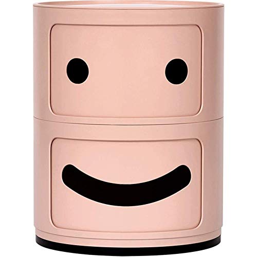 Comodino LHY- Cassettiera in plastica, forte e durevole, capacità di carico pesante, adatto per camera da letto, soggiorno, ecc. Comodo rosa
