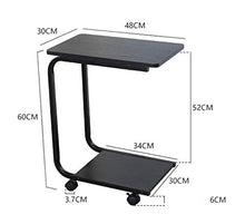 Zhicaikeji Camera da Letto Comodino scrivania squisita Moda in Legno Nero Rack Semplice Comodino Pigro mensola Mobile Desk