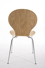 CLP Set 2 Sedie Impilabili Diego in Legno Robusto I Sedie Attesa con Telaio in Metallo I Sedie Ergonomiche E Facili da Pulire, Colore:Quercia