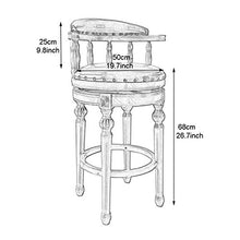 ZEH Sedia da Pranzo, Cuscini braccioli, seggiolone, Sgabello Sgabello Sgabello Girevole Sgabello Solido Legno Schienale in Stile Europeo Alto poggiapiedi Originale FACAI (Color : Braun, Size : 68Cm)