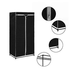 Tidyard Armadio con Cerniere,Guardaroba in tessuto2 pz Nero 75x50x160 cm