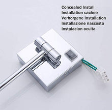MRJ Specchio Ingranditore da Trucco con Luce LED Specchio Trucco da Parete Lente d'Ingrandimento 3X Girevole 180 ° Cromato in Metallo Forma Quadrata