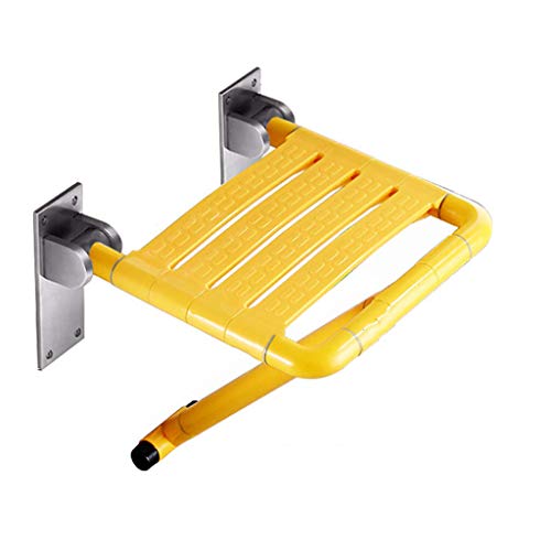 AGWa Bagno Sgabelli pieghevole Non-Slip Doccia Sedia, montaggio a parete doccia Sgabello, per anziani Changing Scarpe sedile Boards Corridoio,Giallo