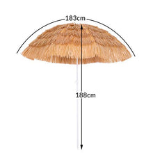 Kingsleeve Ombrellone da spiaggia Mare Hawaii in Paglia sintetica Ø 160cm Altezza: 180 cm inclinabile regolabile robusto e stabile beige