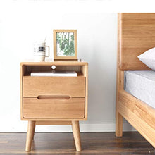Comò e cassettiere Comodino in Legno massello mobili Camera da Letto Comodino armadietto Mini armadietto Soggiorno Basso armadietto Due cassetti Camera da Letto (Color : Wood, Size : 40 * 35 * 55cm)