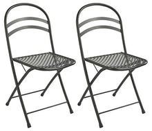 RD ITALIA Set 2 Sedie Pieghevoli da Giardino 42x52x81 cm in Acciaio Flipper Antracite