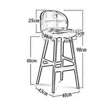 XEWNEGTZI Sgabelli da Bar Moderni E Semplici, con Sedile in PU E Gambe in Legno Massello, Comodo Schienale E Poggiapiedi, Sgabelli Alti per Bancone da Cucina per La Colazione (7 Colori)(Color:Verde)
