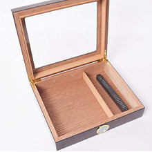XZJJZ Sigaro Desktop Umidificatore con Vassoio di Vetro umidificatore - Cigar Legno di Cedro Fodera Copertura di Vetro Tetto apribile portasigarette Cigar Cabinet