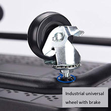 LY Scaffale del Carrello del Salone a 3 Livelli, Carrello di rotolamento Multifunzionale del Pavimento della Cucina con Il Freno, carico di 220 libbre (Color : Black)
