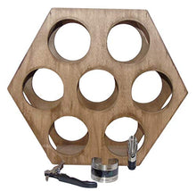 Set di portabottiglie verticale da parete in legno resistente per 7 bottiglie + cavatappi + versatore di vino con tappo + termometro per bottiglie di vino