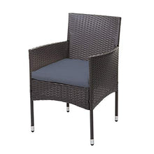 Mendler Salottino polyrattan HWC-G27 tavolino con 2X poltrone Grigio Cuscini Grigi