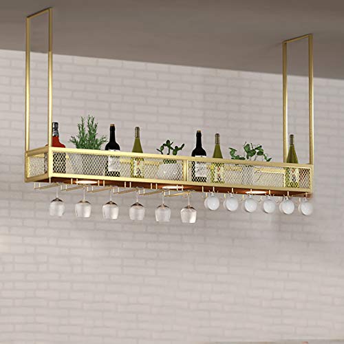 JHGJBJ Wine Rack Ferro battuto Bar a casa del Gancio Piatto scaffale a Testa in Giù Vino del Supporto di Vetro d'attaccatura del Vino pensile cremagliera cremagliere Bar stoccaggio Decorazione