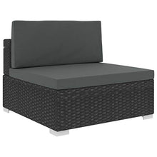 Festnight Set Divani da Giardino in Polyrattan, Set di Mobili da Giardino, Set Divano Esterno con Cuscini Nero 8 pz