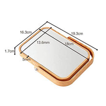 LULUTING Specchio Trucco Specchio for Il Trucco, di Legno Due Lati Tavolo Specchio, Specchio del Bagno, Lente d'Ingrandimento.