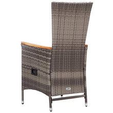 Festnight 2 pz Sedie da Esterno con Cuscini in Polyrattan Schienale Regolabile 58 x 62 x 108 cm Poltrona da Spiaggia Colore Grigio