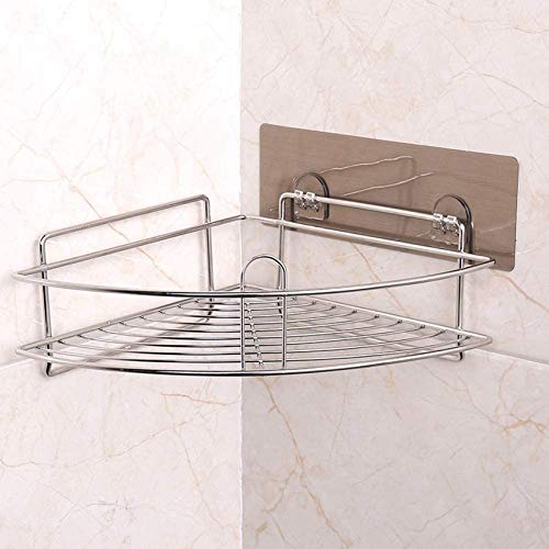 L.BAN Senza Foratura Bagno a Parete Portaoggetti per Doccia Portaoggetti per WC in Acciaio Inossidabile Portaoggetti Cestello Triangolare Resistente all'umidità Cucina Supporto per Organizer angol