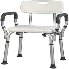 Sgabello da bagno Doccia / bagno doccia Sgabelli sedile Sgabello for / disabili Anti-Slip Anziani Mats doccia sedia regolabile in altezza con schienale 5 e manico Bagno Sedile in argento Max.136kg