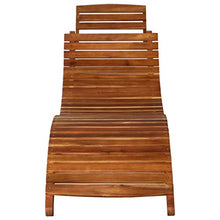 vidaXL Legno Massello Acacia Lettino Prendisole Pieghevole e Tavolino Design a Doghe Comodo Robusto Rustico Ergonomico Arredi Esterno Sdraio Marrone