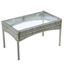 SUFUBAI - Set di mobili da balcone, 4 pezzi, set di mobili da giardino in rattan, sedia in vimini, per cortile, portico, giardino, piscina, balcone
