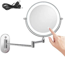 Specchio da bagno, anti-appannamento, specchio da Specchio da bagno a LED illuminato impermeabile, LED Bagno Specchio da barba a doppio lato Trucco girevole Trucco-touch Pulsante Touch Regolabile Spec