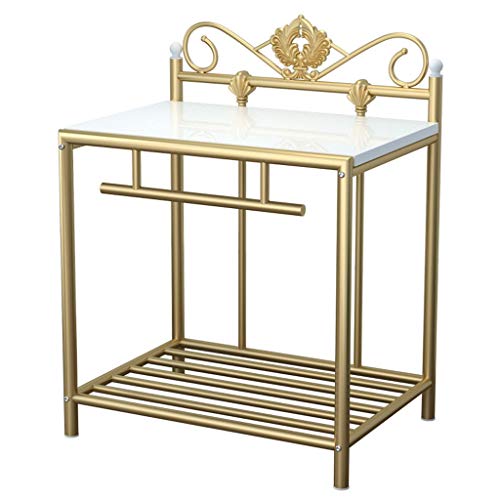 Xinxinchaoshi Comodino Europeo Ferro battuto Comodino personalità Semplice Comodino Camera da Letto Piccola scrivania Governo di immagazzinaggio Creativa Locker Tavolino da Divano (Color : Gold)