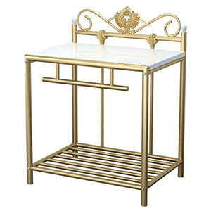 Xinxinchaoshi Comodino Europeo Ferro battuto Comodino personalità Semplice Comodino Camera da Letto Piccola scrivania Governo di immagazzinaggio Creativa Locker Tavolino da Divano (Color : Gold)