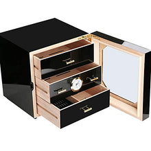 WangQ Scatola di sigari - Cigar Humidor Piano Paint Trasparente Tettuccio apribile Grande capacità Tre Strati di profumato Legno di Cedro Idratante Cabinet Humidor Cigar Cabinet Cigar Case humidor
