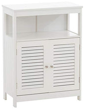 CLP Comodino con Doppia Anta Lohja in Legno MDF I Mobiletto Salvaspazio Camera Bagno 4 Ripiani, Colore:Bianco