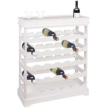 BAKAJI Mobile Angolo Bar Cantinetta Porta Bottiglie Vino 30 Posti in Legno Portabottiglie Cantina Casa Bar Ristorante con Ripiano Superiore Dimensioni: 70 x 70 x 23 cm Design Moderno Bianco