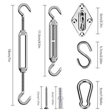 DASIAUTOEM Kit di Fissaggio per Vela Parasole, Kit per Fissaggio Installazione a Vela per Triangolo e Rettangolo, Hardware Kit Tenda a Vela, Kit per Tende da Giardino in Acciaio Inossidabile 304