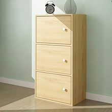 RJLI Mobili a Terra Armadio per armadi a 3 Strati con armadietto da Interno armadietto di stoccaggio Armadio Combinato Armadio per ripostiglio (Color : Wood Color, Size : 40 * 23 * 80cm)