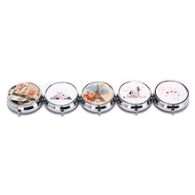 CTOBB Organizzatore di medicinali Portapillole Portatile Contenitore per Il Trucco Pildoras Estuche Portapillole Pieghevole Portapillole in Metallo, D