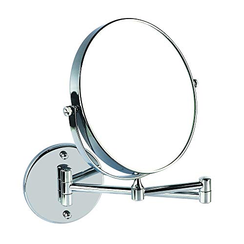 DKEE Specchio per Il Trucco Specchio bifacciale a Parete, telescopico a Doppio Braccio, ingrandimento inverso, Installazione Senza Fori, Parete del Bagno, Parete, Specchio cosmetico