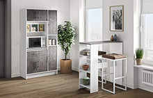 Temahome Tavolo da Bar Gavarnie, Particle Board, Bianco/Grigio (White & Concrete), 94 x 40 x 101 cm