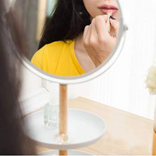 LYUN Vassoio di stoccaggio Multifunzione, Specchio per vanità, Specchio per vanità ingranditore bifacciale in Ferro battuto per Camera da Letto da Bagno