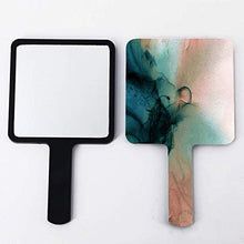 Specchio a mano, blu typhoon quadrato palmare specchio con maniglia per trucco casa salone di viaggio uso 9 cm L x 16 cm L