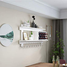 Portabottiglie da Vino a Parete Portabottiglie in Legno massello | Strumenti per Vino in Legno di Pino Naturale | Mensole a Muro per Calice in Vetro di Vino per espositori da Cucina e soggio