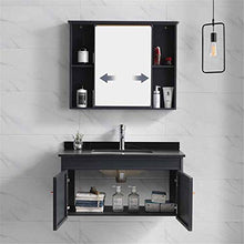 GFBVC Mobile Lavabo Mobile da Bagno Combinazione Tavola da Parete Tavola da Parete Piccolo Apartment Apartment Vanity Specchio Armadio Facile da Pulire (Color : Black, Size : 48x80x48cm)