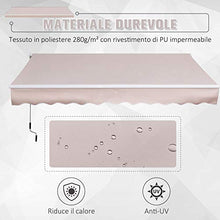 Outsunny Tenda a Braccio da Sole Avvolgibile Manuale in Poliestere Impermeabile Beige 300 x 200cm