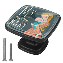 Simpatico poster per mamma e il suo bambino Pomelli per Porta Set di 4 Pomelli per Mobili Manopole per Cassetti Cucina Armadio Vetro