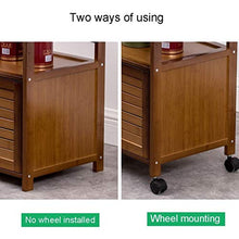 Duan hai rong DHR- 2 Tier Carrello di rotolamento con la Rotella Staccabile, bambù Mobile con cassetti, Mobile Piccolo Tavolino cassetti ristorazione Trolley Bagagli