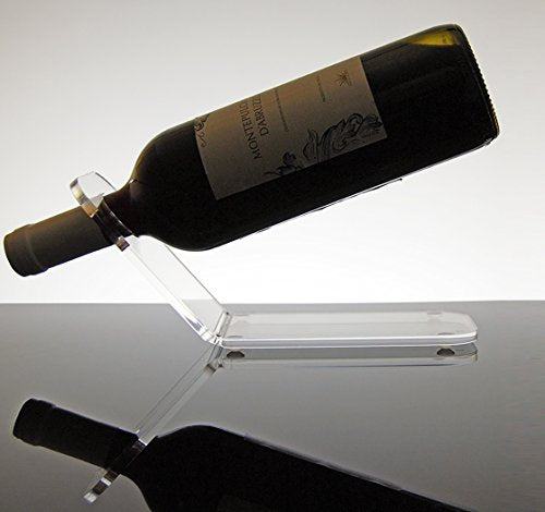 Slato Portabottiglie Porta Bottiglie da Vino da banco in plexiglass Trasparente Gemma per 1 Bottiglia
