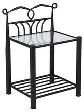 AC Design Furniture Kenneth Tavolo da comodino, Metallo, Nero, 66 x 50 x 37 cm