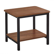 DGHJK Mobili per la casa, tavolino Industriale, Comodino a 2 Ripiani con ripiano portaoggetti, mobili Effetto Legno con Struttura in Metallo, 19,6 `` x 15,7 '' x 19,6 ''